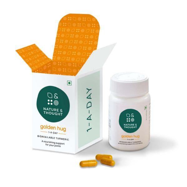 Nature & Thought Golden Hug Turmeric Capsule 30's - Herbal Dietary Supplement