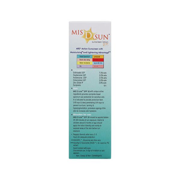 MIS D SUN SPF 50 PA+++ SUNSCREEN Lotion 50ml - Sunscreen Preparations-Oth