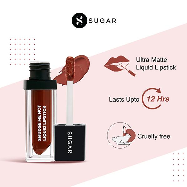 SUGAR Cosmetics Smudge Me Not Liquid Lipstick - 41 Gotta Terracotta (Burnt Orange) 4.5 ml - Liquid Lipsticks