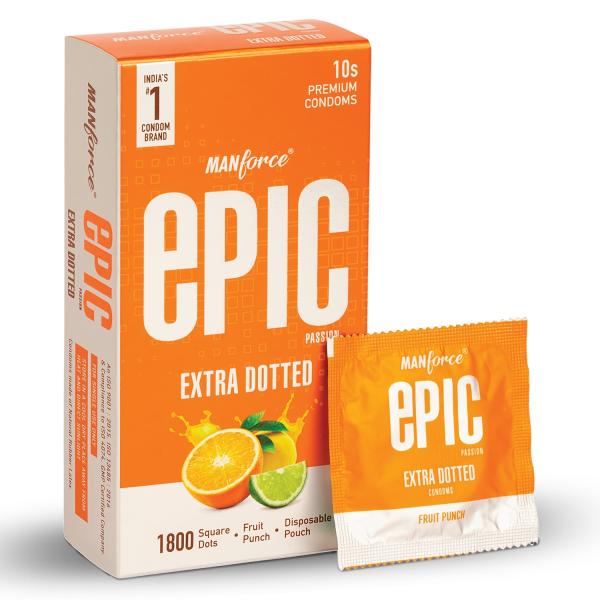 Netmeds | Manforce Epic Passion Extra Dotted Condoms - Fruit Punch 10's
