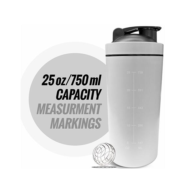 MuscleXP Classic XP Gym Shaker - White 750 ml - Gym Accessories