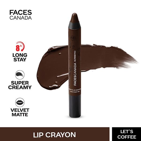 Netmeds | Faces Canada Ultime Pro Matte Lip Crayon Let'S Coffee 35 2.8 Gm