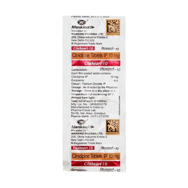 Cilaheart 10mg Tablet 10'S - Hypertension-Cal