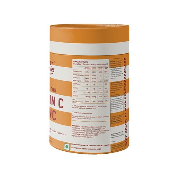 Power Gummies for Vitamin C & Zinc-Boosts Immunity with Orange Flavour-30 Gummies 1's - Nutrition Supplements
