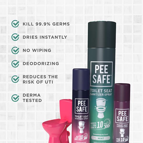 Pee Safe Toilet Seat Sanitizer Spray - Mint 50 ml - Toilet Seat Sanitizer