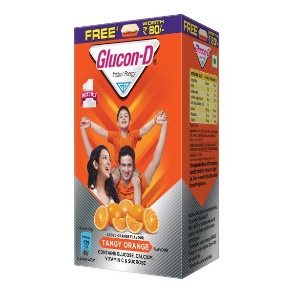 Glucon-D Instant Energy Powder - Tangy Orange (Refill) (Shaker Worth Rs.100) 450 g - Energy Drinks