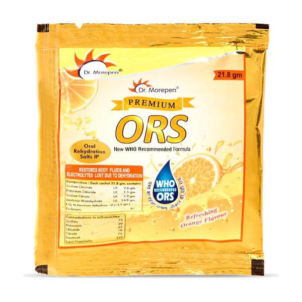 Netmeds | Dr. Morepen Premium ORS Powder - Orange (Pack of 5 x 21.8 gm)
