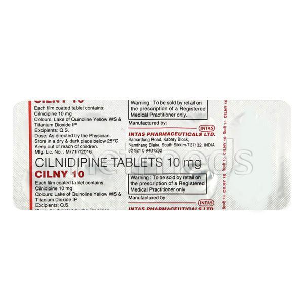 Cilny 10mg Tablet 10'S - Hypertension-Cal