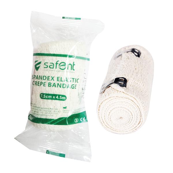 Netmeds | Safent Spandex Elastic Crepe Bandage (7.5 cm X 4.5 m)