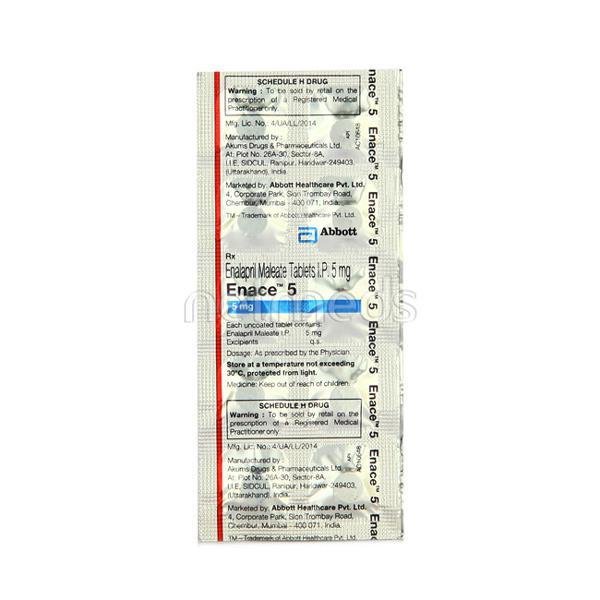 Enace 5mg Tablet 10'S - Hypertension-ACE