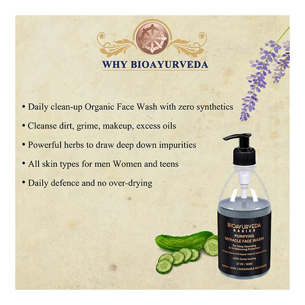 Bioayurveda Basics Purifying Miracle Face Wash 500 gm - Face Wash & Cleansers