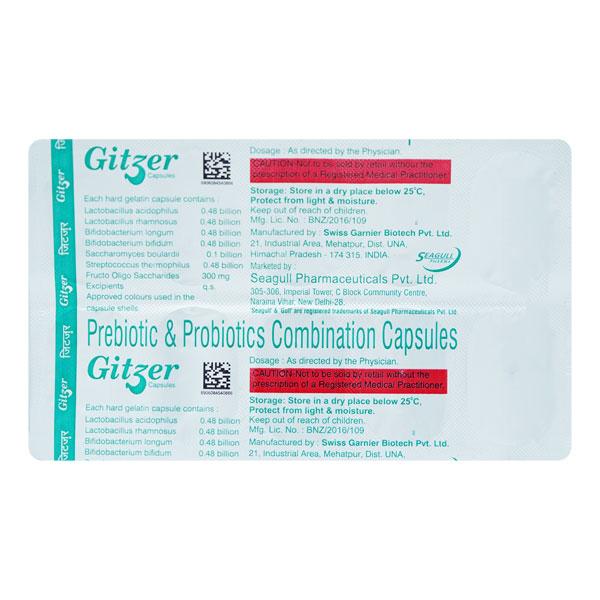 GITZER Capsule 10's - Ulcer/Reflux/Flatulence-GIT