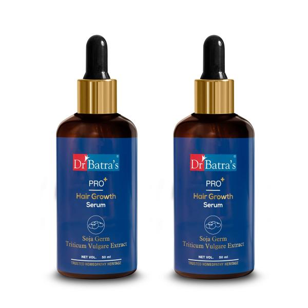 Netmeds | Dr Batra's Pro+ Hair Growth Serum - Soja Germ & Triticum Vulgare Extract (Pack of 2 x 50 ml) 1's
