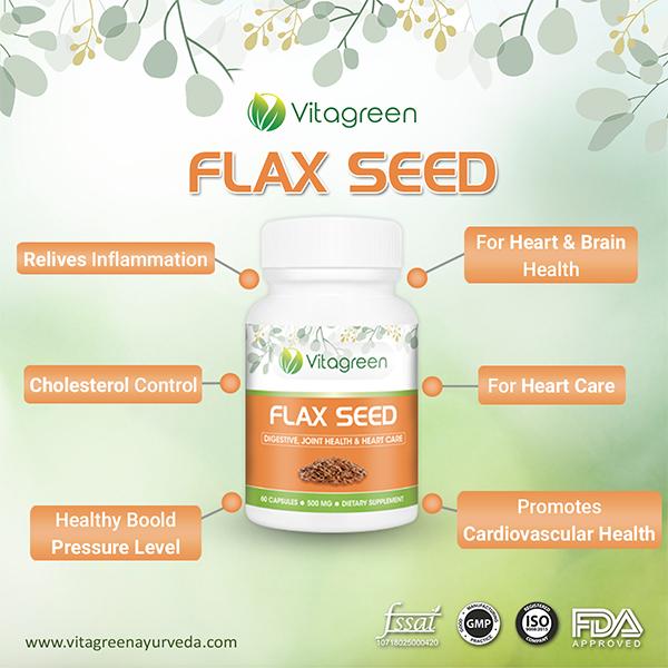 VitaGreen Flax Seed Capsules 60's - Herbal Dietary Supplement