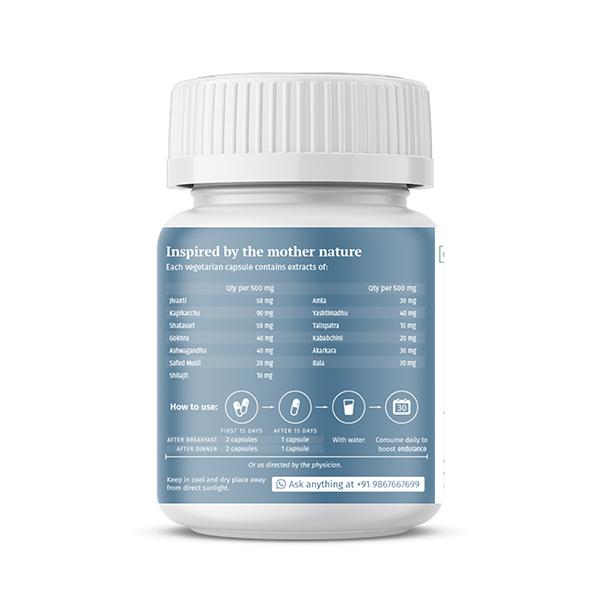 AADAR Endure 500 mg for Vigor that Lasts Capsule 60's - Sexual Healthcare