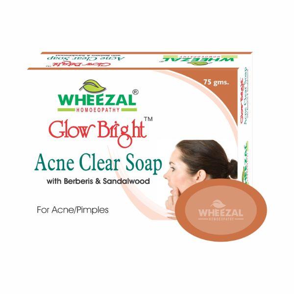 Wheezal Glow Bright Acne Clear Soap - Berberis & Sandalwood 75 gm - Personal Care(Homeopathy)