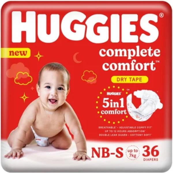 Netmeds | Huggies Complete Comfort Dry Diaper Pants (NB - S) 36's
