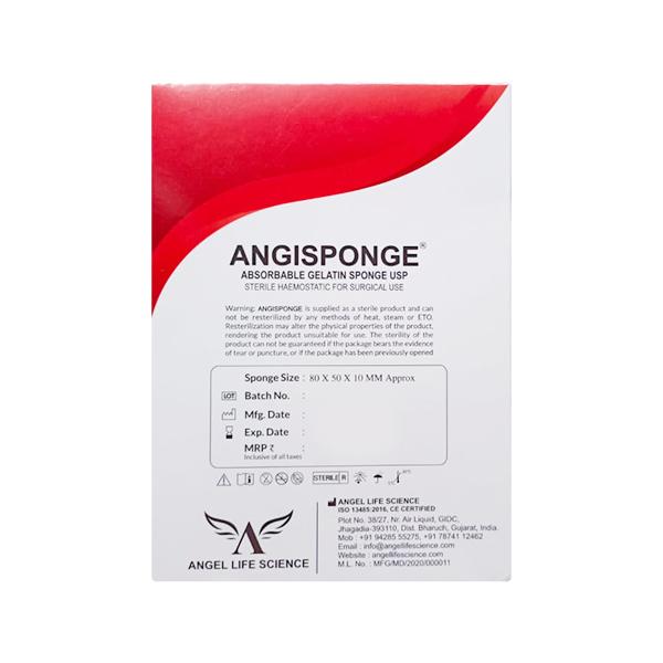 Angel Angisponge Absorbable Gelatin Sponge (80 mm x 50 mm x 10 mm) 2's - Cotton Wool & Swabs