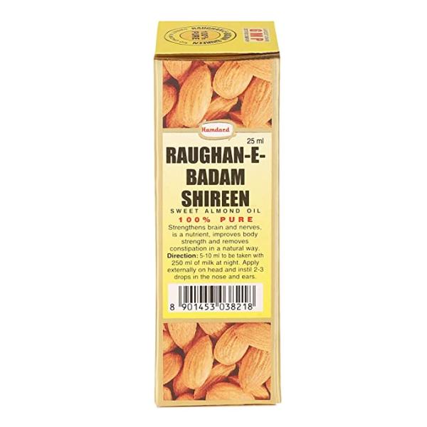 Netmeds | Hamdard Raughan - E - Badam Shireen Sweet Almond Oil 25 ml