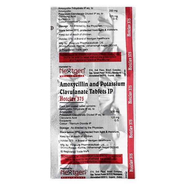 HOTCLAV 375mg Tablet 6's - Bacterial Infections-Pen