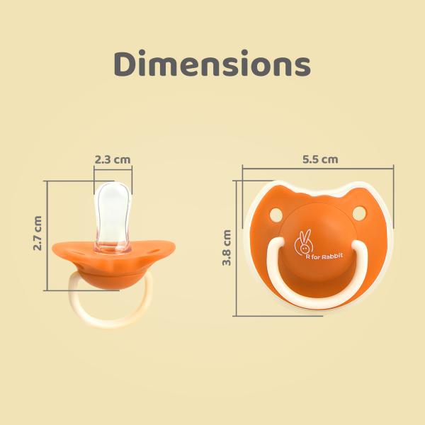 R for Rabbit Tusky Pacifier for kids of 6 months - Orange 1's - Pacifiers & Teethers