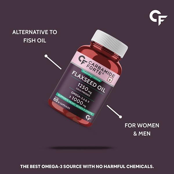 CF Flax Seed Oil 1250 mg Softgel Capsule 60's - Herbal Dietary Supplement