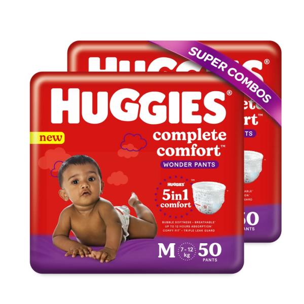 Huggies Complete Comfort Wonder Diaper Pants (M) (Pack of 2 x 50's) - Diapers & Wipes