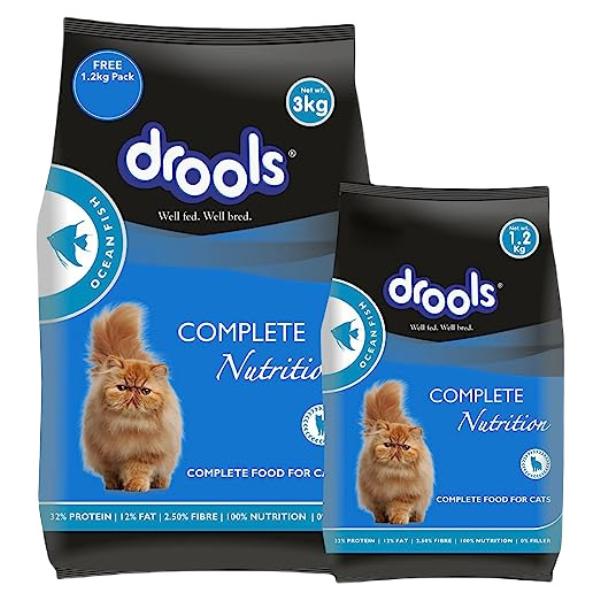 Netmeds | Drools Complete Nutrition Pet Food for Cats - Ocean Fish (3 kg With Free 1.2 kg) 1's