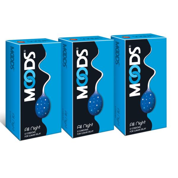 Netmeds | Moods All Night Condoms - Climax Delay (Pack of 3 X 12's)