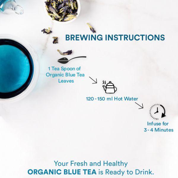 The Tea Ark Organic Blue Tea Powder - Spearmint 50 gm (Pouch) - Green/Herbal Teas