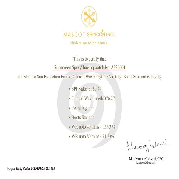 Moha Sunscreen Spray (SPF 50 PA+++) With Rice Bran Oil 170 gm - Face Sunscreen