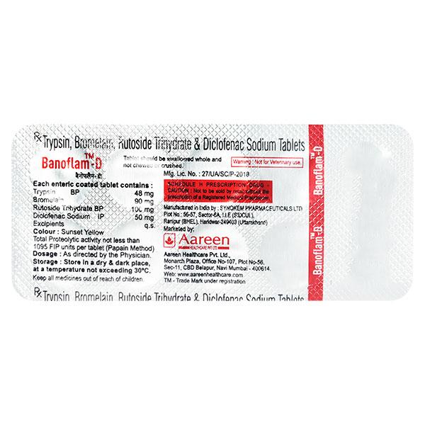 BANOFLAM D Tablet 10's - Pain relief-Ant
