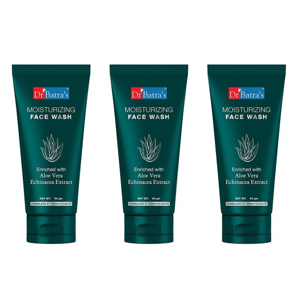 Dr Batra's Moisturizing Face Wash - Aloe Vera (Pack of 3 x 50 gm) - Face Washes