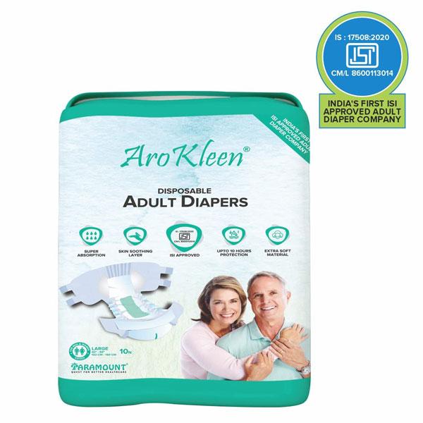 AroKleen Disposable Adult Diaper (L) (102 cm - 150 cm) (Pack of 6 x 10's) 1's - Adult Diapers & Pads