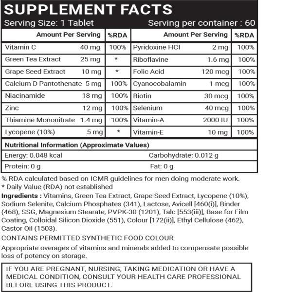 INLIFE Antioxidants Supplement Tablets 60's - Vital Health