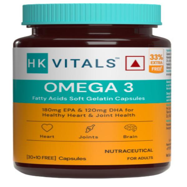 HealthKart HK Vitals Omega 3 Softgel Capsule 40's - Omega Fish Oil Fatty Acids