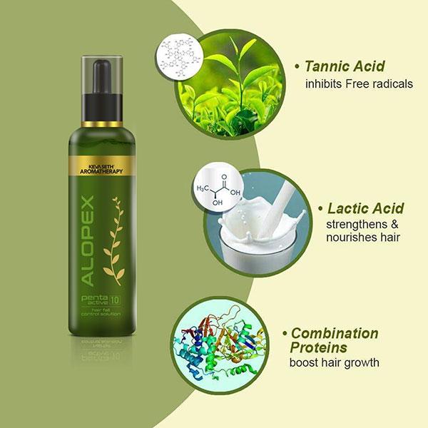 Keya Seth Aromatherapy Alopex Penta Active 10 Hair Fall Control Solution 120 ml - Hair Lotions & Tonics