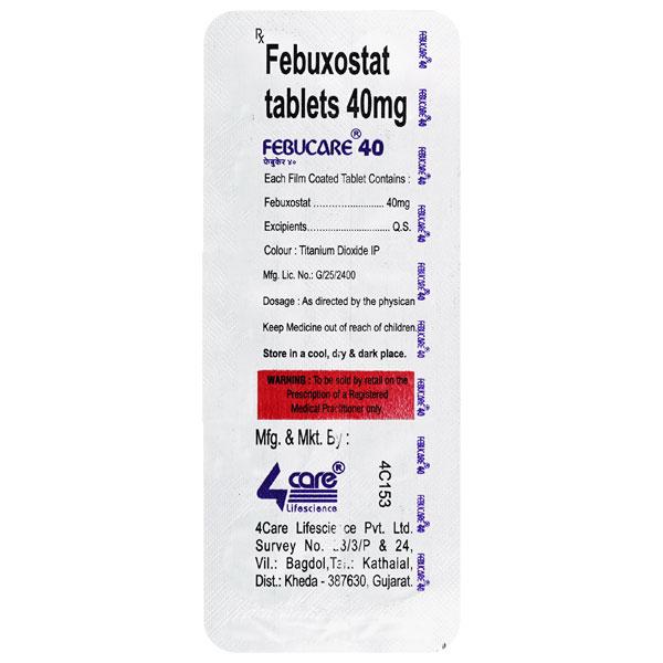 FEBUCARE 40mg Tablet 10's - Gout