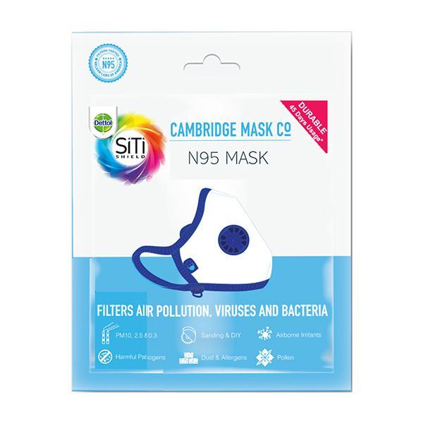 Dettol Cambridge Basic N95 Mask - Anti Virus, Reusable & Washable (Navy Blue, L) - Face Mask