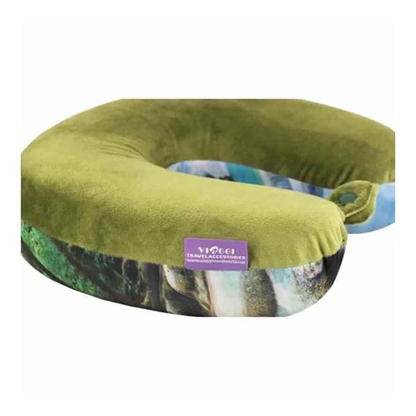 VIAGGI Memory Foam Neck Pillow - Green Forest - Pads And Pillows