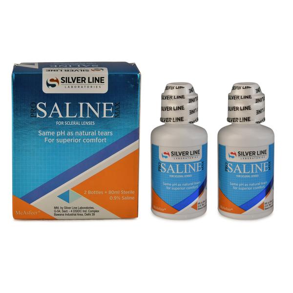 Silver Line Pro Saline Max Scleral Lens Solution (Pack of 2 x 80 ml) - Lens Solution