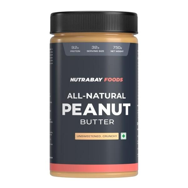 Netmeds | Nutrabay Foods All Natural Peanut Butter - Unsweetened, Crunchy 750 gm