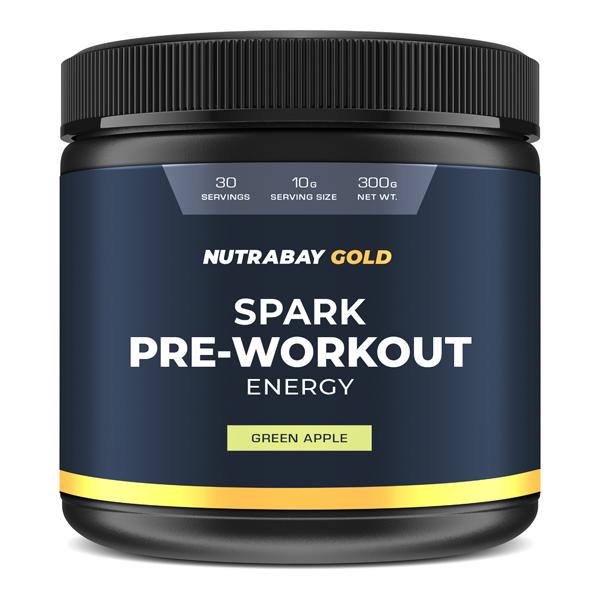 Netmeds | Nutrabay Gold Spark Pre-Workout Energy Powder - Green Apple Flavour 300 gm