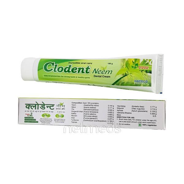 Hapdco Clodent Neem Dental Cream 100 gm - Speciality Medicine