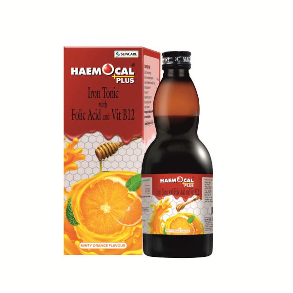 Netmeds | Suncare Haemocal Plus Iron Tonic - Minty Orange 200 ml