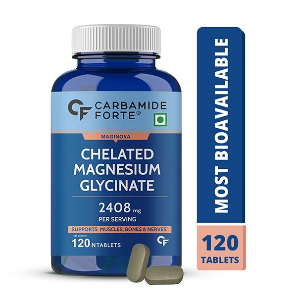 CF Chelated Magnesium Glycinate 2408 mg Veg Tablet 120's - Calcium And Minerals