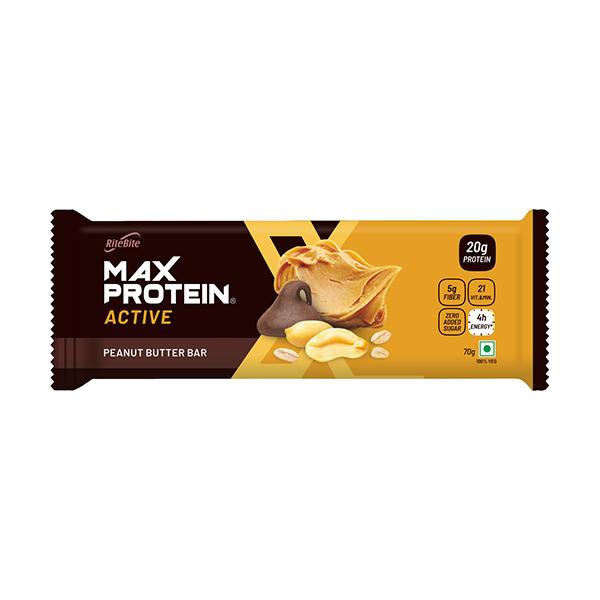 RiteBite Max Protein Active Peanut Butter Bar (Pack of 6 x 70 gm) - Nutritional Bars