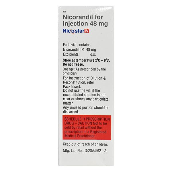 Nicostar 48mg Injection 1'S - Angina