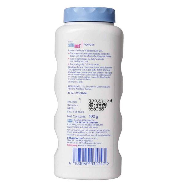 Cipria Baby Sebamed Con Olio D'Oliva – 100g, Per Pelli Delicate, Contro Arrossamenti Da Pannolino