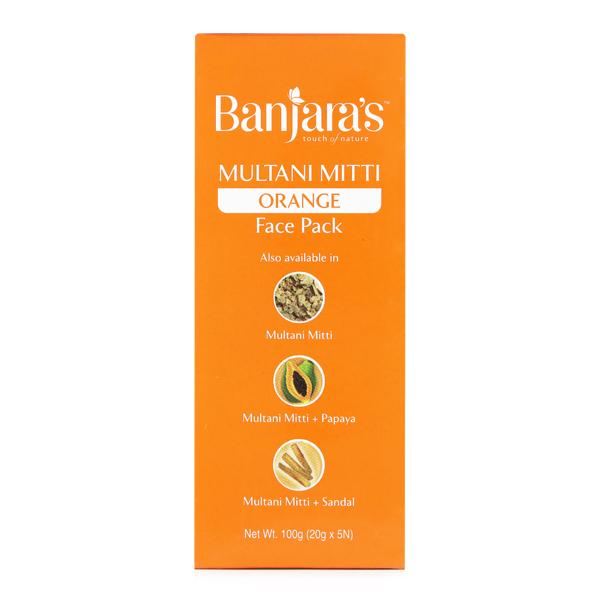 Banjaras Tan Free Multani Mitti Face Pack - Orange 100 gm - Face Packs